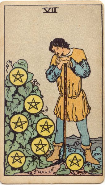 Seven of Pentacles tarot card